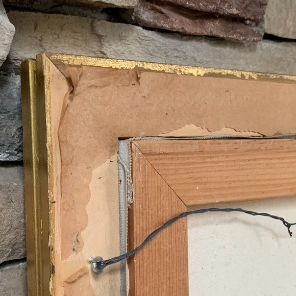 VTG Original Oil Painting Bird Native American Tribal 70s Bohemian Art Signed - Picture 8 of 11